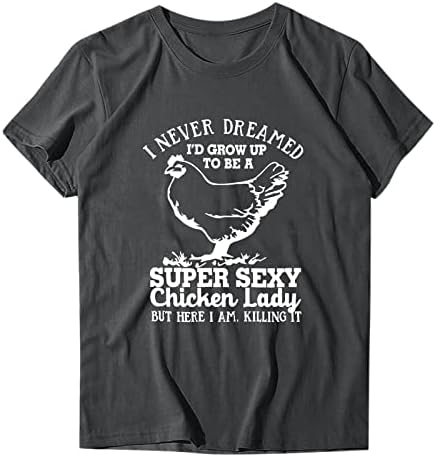 Kaniem T Shirt Kadınlar için Grafik Kadınlar Casual Mektubu Baskılı Üst Gömlek Yuvarlak Boyun Kısa Kollu Tee T Shirt