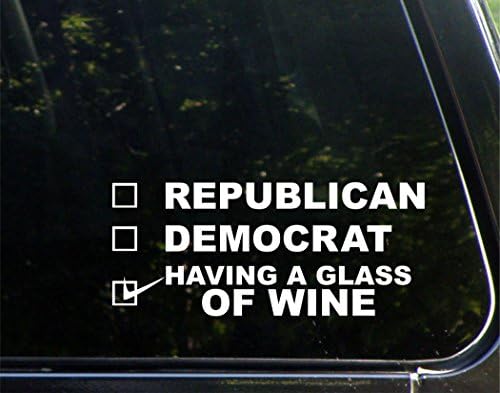 Cumhuriyetçi Demokrat Sahip Bir Kadeh Şarap Arabalar için Komik Araba vinil tampon çıkartması Pencere Çıkartması /