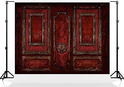 Kate 6.5×6.5 ft Boş Oda Kırmızı Zemin Klasik Iç fotoğraf arka fonu Ahşap Panel Kapı Arka Plan Fotoğraf Stüdyosu Sahne
