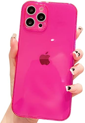 OWLSTAR iPhone 13 Pro Max Kılıf ile Uyumlu, Kadınlar ve Kızlar için Sevimli Neon Şeffaf Yumuşak Telefon Kılıfı, Esnek