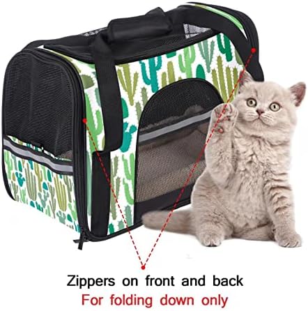 Evcil hayvan taşıyıcı, Yumuşak Taraflı Konfor Taşınabilir Katlanabilir Seyahat evcil hayvan çantası, Çöl Bitki Yeşil