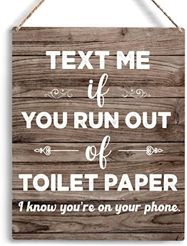 Banyo Dekoru Komik Hediyeler Tuvalet Kağıdınız Biterse Bana Mesaj Atın Ahşap Asılı İşaret Çiftlik Evi Rustik Banyo