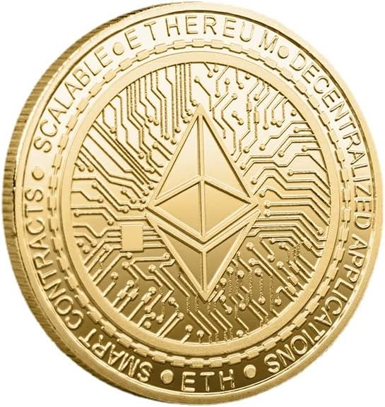 Dijital Sanal Para Kabartmalı Hatıra Madalyası ETH Eter Sanal Para hatıra parası Koleksiyon Ev Dekorasyon (Altın)