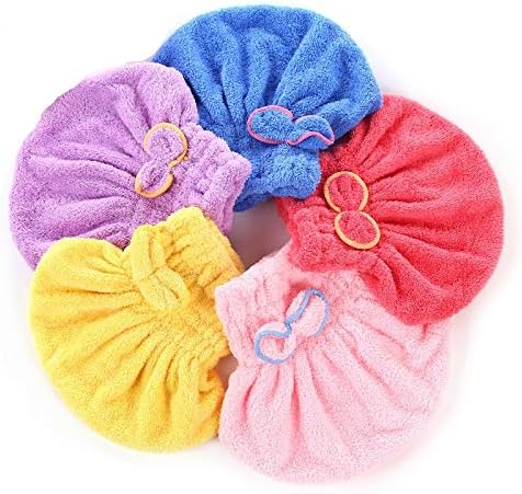WFAR 5 Renk Renkli Bayanlar Duş Başlığı Sarılmış Havlu Mikrofiber Banyo Şapkaları Katı Ince Hızlı Kuru Saç Şapka Banyo