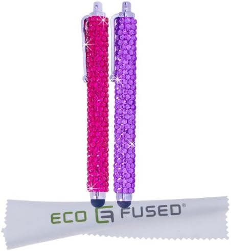 Eko-Sigortalı Evrensel Bling Stylus Kalemler-2 Uzun Mücevher Kaplı Stylus Kalemler - Tüm Kapasitif Dokunmatik Cihazlar