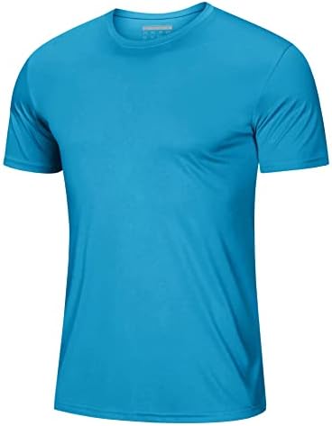MAGCOMSEN erkek kısa kollu tişört Hızlı Kuru UPF 50 + Atletik Koşu Egzersiz Balıkçılık Üst Tee Performans Gömlek