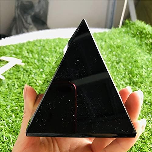 berbat Doğal Reiki Enerji Siyah Obsidyen Piramit Kristal Koruyucu Şifa için Ev Ofis Masası Dekorasyon Hediye (Boyut