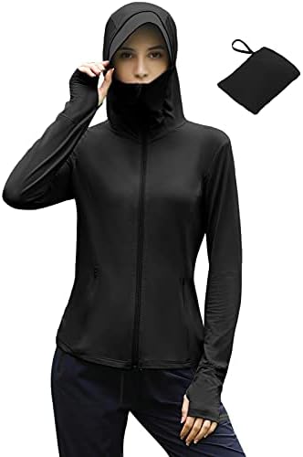 JACK SMİTH kadın Tam Zip Güneş Koruma Hoodie Ceket Packable UPF 50 + Açık Yürüyüş Gömlek Fermuarlı Cepler