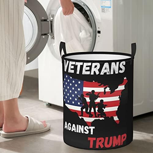 Gaziler Karşı Trump çamaşır sepeti Dairesel Çamaşır Giysi Çantası Katlanabilir Oyuncak Organizatör Yatak Odası Banyo