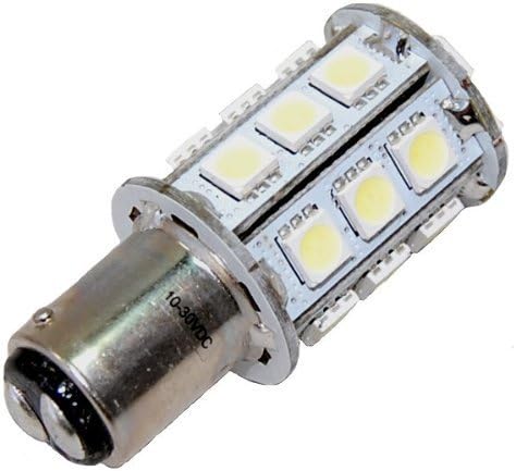 HQRP navigasyon ve çapa ışık Ba15d süngü tabanı 24 LEDs çift kontak SMD LED ampul sıcak beyaz 12-24 Volt DC artı HQRP