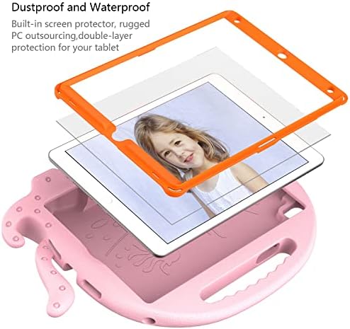 Tablet Cihaz Kılıfı Çocuk Çantası iPad 10.2 (2021/2019) ile Uyumlu Saplı Tampon / Koruyucu Çocuk Korumalı Stand Tablet
