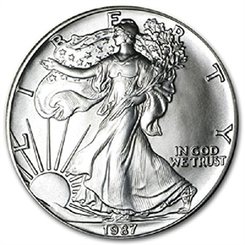 1987-1 Ons Amerikan Gümüş Kartalı Düşük Sabit Oranlı Nakliye .999 İnce Gümüş Dolar Dolaşımsız ABD Darphanesi