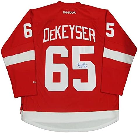 DANNY DEKEYSER İmzalı Detroit Red Wings Kırmızı Reebok Forması - İmzalı NHL Formaları