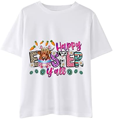 Paskalya Günü Baskılar Gömlek Toddler Kız Erkek Kısa Kollu Tavşan T Shirt Çocuk Kız Tee Üstleri Yürümeye Başlayan