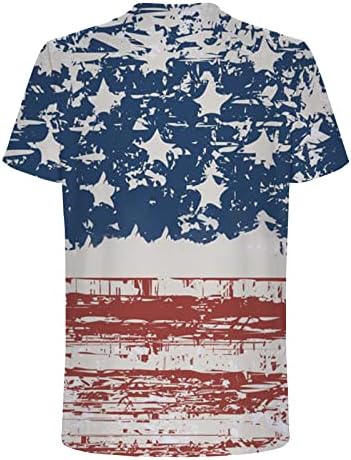 Erkekler Amerikan Bayrağı T-Shirt Yaz Rahat Kısa Kollu Grafik Baskı Üstleri Serin Kas Egzersiz Tee Vatansever Bluz