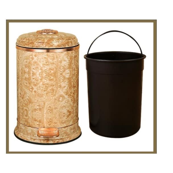 DOBA Mermer Hatları Paslanmaz çöp tenekesi Metal çöp kutusu çöp torbası Tutucu çöp tenekesi Ev Dekorasyon (Renk: D,