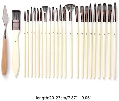 QJPAXL 24 adet Naylon Saç Ahşap Saplı Suluboya Fırçaları Kalem Kazıyıcı ovma fırçası Seti DIY Yağ Akrilik Resim Sanatı