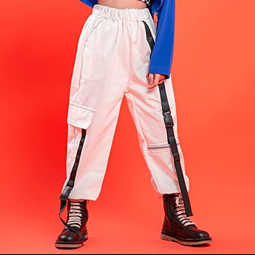 Jowowha Çocuk Kız Şık Gevşek Kargo koşucu pantolonu Erkek Kız Hip Hop Caz Modern Dans Streetwear Aktif Pantolon