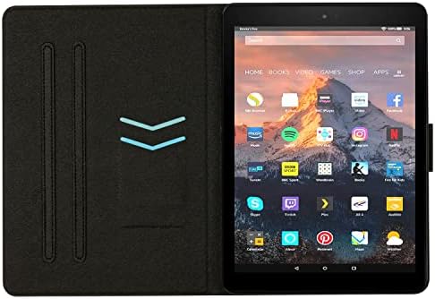 Tablet PC Durumda Kindle Fire HD 10 ile Uyumlu Kılıf (2019/2017/2015 Sürümü) kılıf Kapak, Premium PU Deri Folio Ayarlanabilir