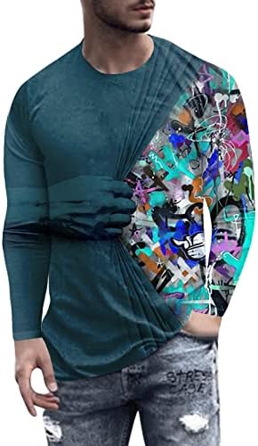 XXBR Erkek Asker Uzun Kollu T-Shirt Sonbahar Sokak 3D Dijital Baskı T Shirt Atletik Egzersiz Düzenli Fit Kas Tee Tops
