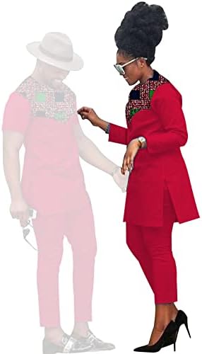 Afrika Çift Giyim kadın Ankara Baskı üst ve pantolon seti Parti Ziyafet Çift Giyim erkek üst ve pantolon seti ile