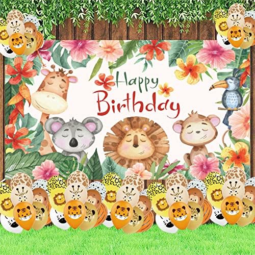 Doğum Günü Partisi Dekorasyon Zemin, Çocuklar için Jacriah Mutlu Yıllar Afiş İşareti, Karikatür Woodland Hayvanlar