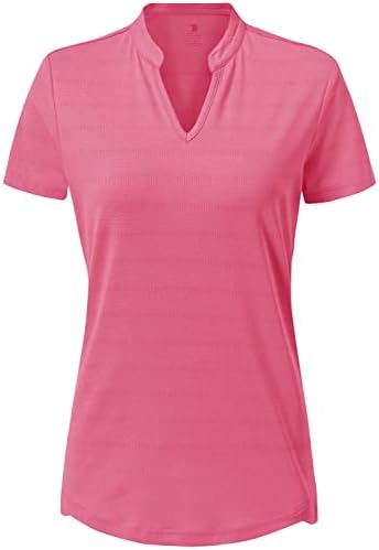 Gopune kadın V Boyun Golf polo gömlekler Yakasız Kısa Kollu Hafif Hızlı Kuru Tenis koşu tişörtü