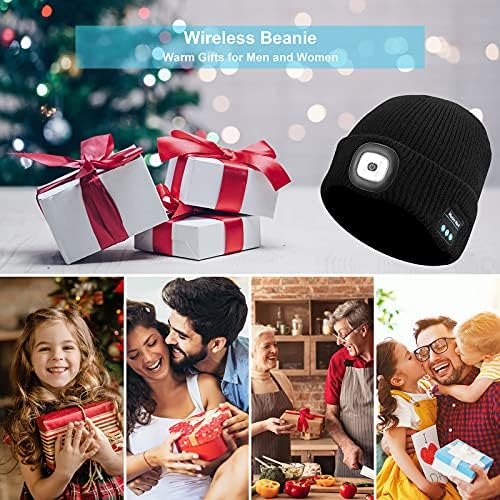 Bluetooth bere şapka ile ışık ve kablosuz kulaklık,Benzersiz teknoloji Hediyeler için erkekler baba kadın,Noel Çorap