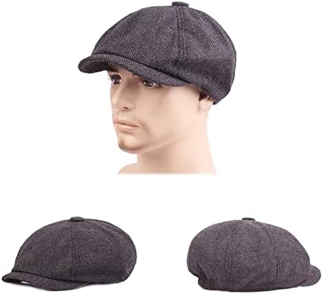 BYMNSZZ Klasik Newsboy Şapka Düz Kapaklar Erkekler Kadınlar için Vintage Cabbie Gatsby Kap Kış Balıksırtı Sarmaşık
