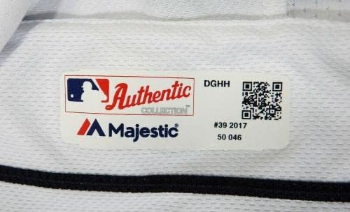 2017 Detroit Tigers Edward Mujica 39 Oyun Kullanılan Beyaz Jersey Mr. I Yama 50 694 - Oyun Kullanılan MLB Formaları