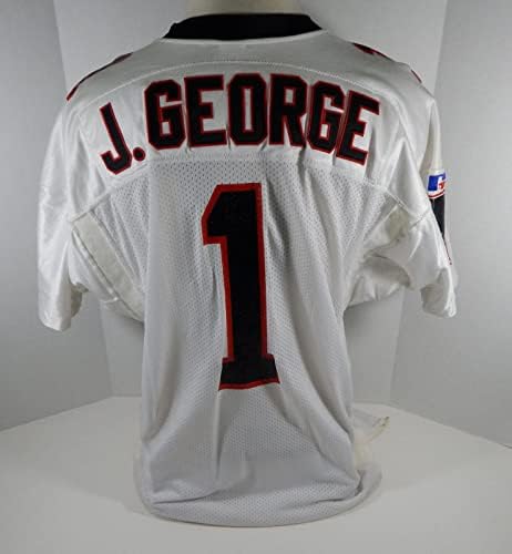 1996 Atlanta Şahinleri Jeff George 1 Oyunu Yayınlanan Beyaz Forma DP06935-İmzasız NFL Oyunu Kullanılmış Formalar