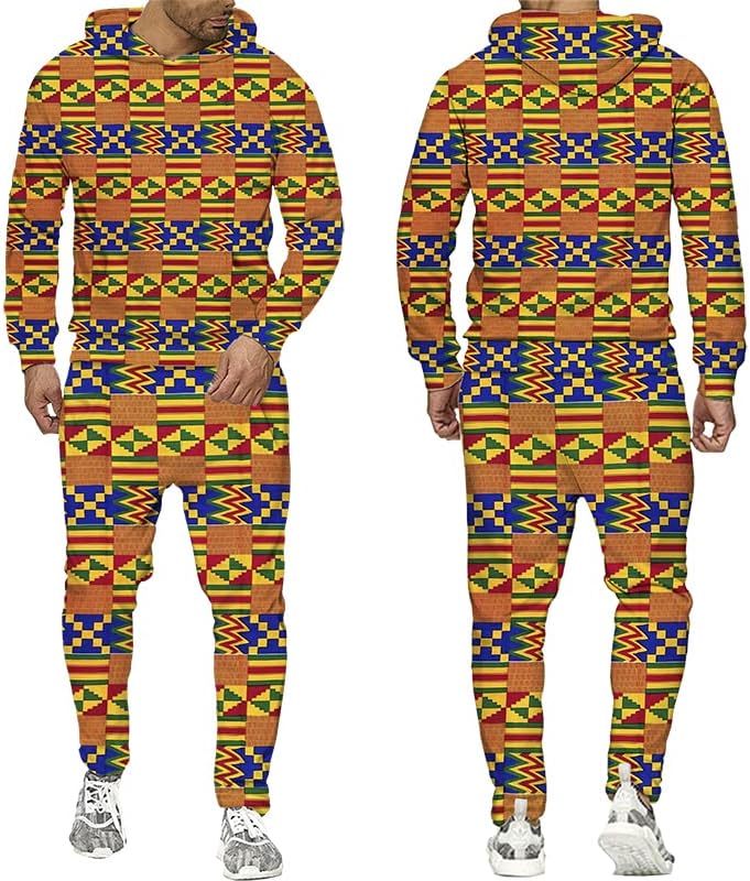 Etnik Tarzı 3D Baskılı Hoodies pantolon seti Afrika Vintage Kazak Tişörtü Erkek Eşofman Rahat erkek Giysileri