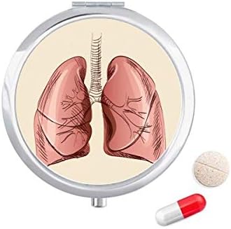 Organ Akciğer İnsan İllüstrasyon Hap Kutusu Cep tıbbi saklama kutu konteyner Dağıtıcı