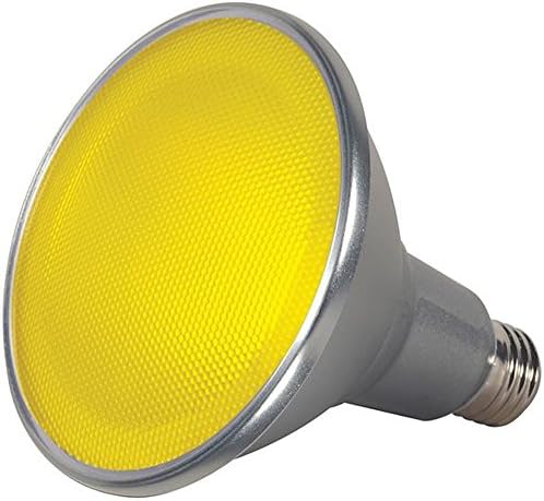 12 Paket-Satco 15 watt PAR38 LED; Sarı; 40 ' Işın Yayılımı; Orta Taban; 120 Volt - S9484