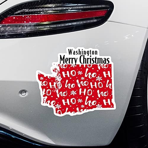 Washington Ev Devlet Noel Çıkartmaları Merrry Noel Washington Haritası Araba Çıkartması Noel Dekorasyon Pencere Çıkartması