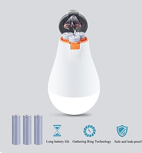 Kanca Anahtarlı Acil Durum LED Ampulü (4'lü Paket) Şarj Edilebilir Ampul 15W Gün ışığı Beyaz LED Elektrik Kesintisi,