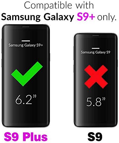 Asuwish Telefon Kılıfı için Samsung Galaxy S9 Artı Cüzdan Kapak ile Temperli Cam Ekran Koruyucu ve Bilek Kayışı Deri