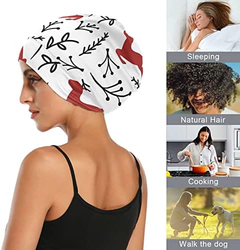 Kadın Bere Şapka Kafatası Çalışma Kap, Çiçek Ren Geyiği Elastik Moda Şapkalar Gece Uyku Kaput Saç Kapak