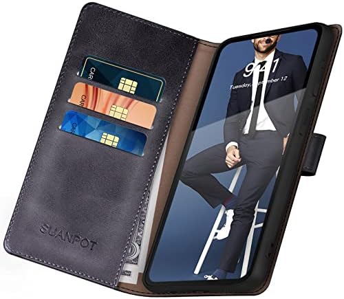 SUANPOT Samsung Galaxy S22+/S22 Artı 5G RFID Engelleme ile deri Cüzdan kılıf Kredi kartı tutucu, Flip Folio Kitap
