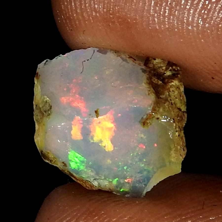 Jewelgemscraft™ 04.60 Ct. Ultra Yangın Ham Opal Taş, Doğal Kaba, Taş Kristalleri, Etiyopya Opal Kaya, Takı Yapma Malzemeleri,