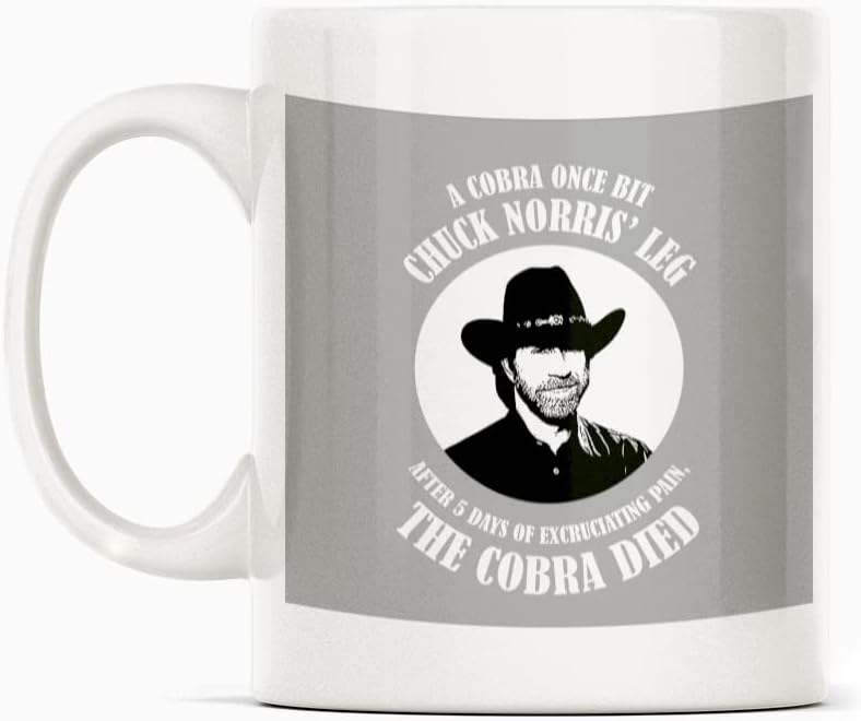 Chuck Norris Ölü Kobra Komik Şaka Alıntı Kupa Hediye, Beyaz Komik Sarcasm Kahve Fincanı Yenilik