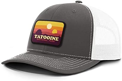 BustedTees Tattoine Milli Parkı Yama Geri Örgü Şapka beyzbol şapkası Erkekler için Nefes Örgü Geri Ayarlanabilir Snapback