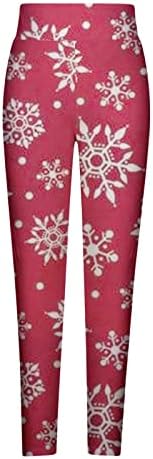 Noel Tayt Kadınlar için Kıyafet Kardan Adam Tayt Kostüm kadın Baskılı Yüksek Bel Elastik Kemer Yoga Pantolon