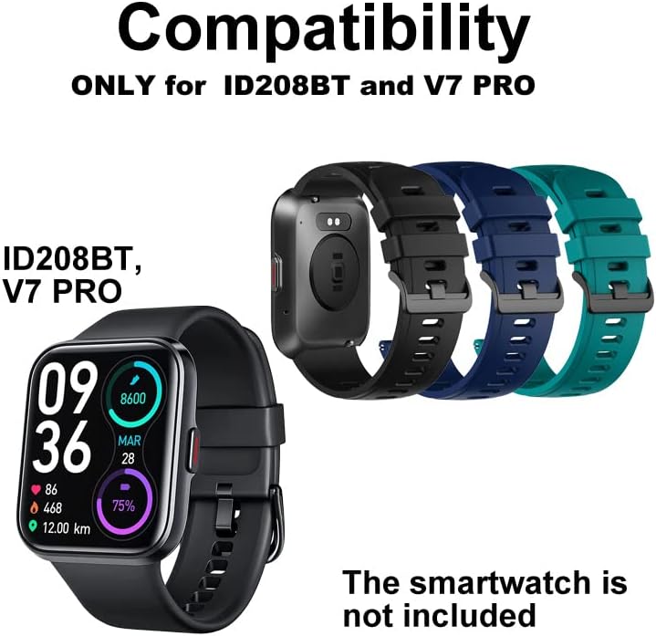 smaate Silikon saat kayışı ile Uyumlu ENOMIR ID208BT 1.7” smartwatch, nefes Spor Yedek Kayış Kadınlar veya Erkekler