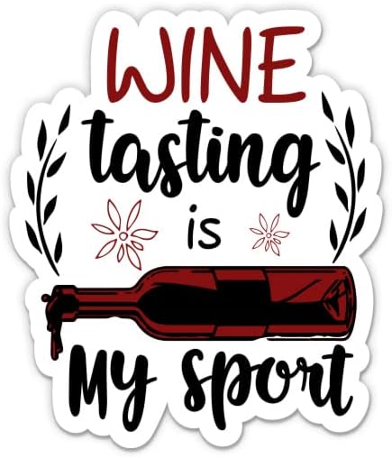 Şarap Tadımı Benim Spor Etiketim-3 laptop etiketi - Araba, Telefon, Su Şişesi için Su Geçirmez Vinil-Şarap Aşığı Kırmızı