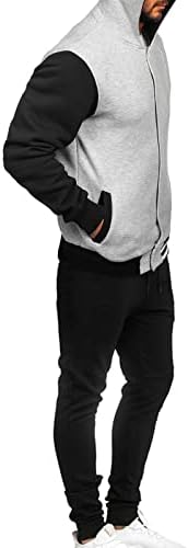 TOUFA Aktif Eşofman erkek Kış Ceket pantolon seti Rahat Gevşek Renk Eşleştirme Tek Göğüslü Beyzbol