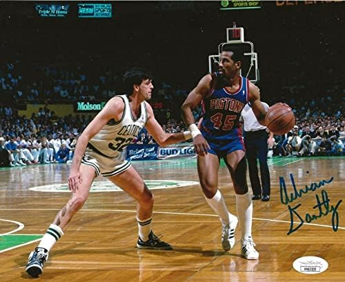 Adrian Dantley imzalı Detroit Pistons 8x10 fotoğraf imzalı JSA-İmzalı NBA Fotoğrafları