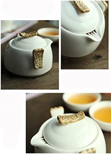 N / A Çin Kung Fu Çay Seti Beyaz Porselen Seramik Demlik mat ışın Pot Japon ev açık seyahat Gaiwan (renk : Yeşil,