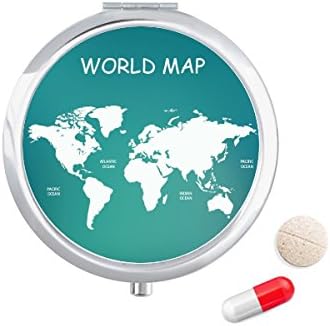 Dünya Haritası Kıta Dağıtım Anahat Hap Durumda Cep tıbbi saklama kutusu Konteyner Dağıtıcı