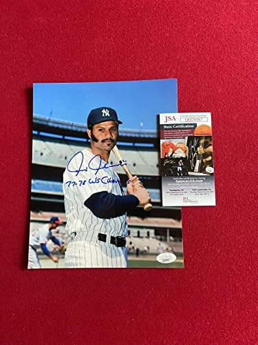 Chris Chambliss, İmzalı (JSA) 8x10 Fotoğraf (ROY Ins) Vintage (Yankees) - İmzalı MLB Fotoğrafları
